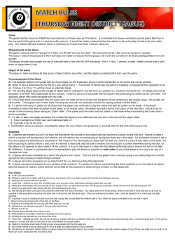 Game The game shall be known as 8 Ball Pool and referred to in