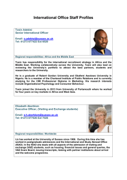 International Office Staff Profiles