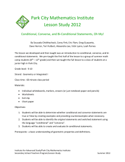 Logic: Conditional, Converse, and Bi