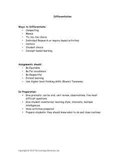 Differentiation Ways to Differentiate