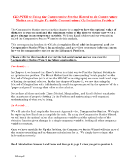 CHAPTER 6: Using the Comparative Statics Wizard to do
