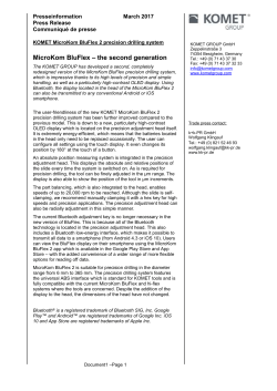 KOMET Press Releaseprecision drilling system
