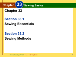 Chapter 33 Sewing Basics