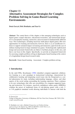 Alternative Assessment Strategies for Complex Problem Solving in