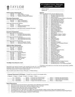 BA in Political Science, Philosophy, and Economics &ndash; 2016-2017