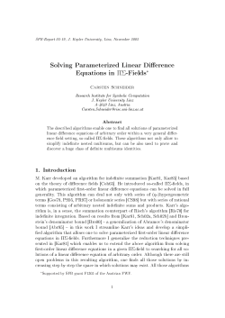Solving Parameterized Linear Di erence Equations in - RISC-Linz