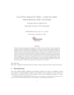 Local Prior Expected Utility: a basis for utility