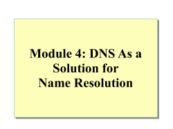 Module 17: Planning and Implementing DNS