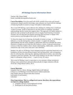 AP Biology Course Information Sheet