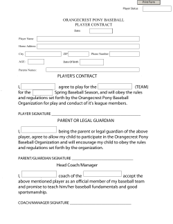 PLAYER`S CONTRACT I, agree to play for the