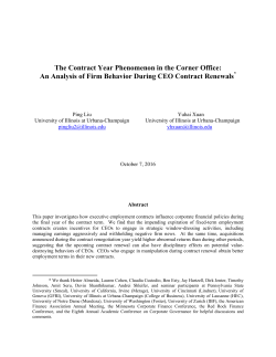 The Contract Year Phenomenon in the Corner Office