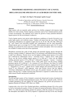 phosphorus response and efficiency of 12 novel