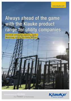 Always ahead of the game with the Klauke product range for utility