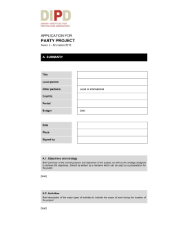 Party Project - Danish Institute for Parties and Democracy