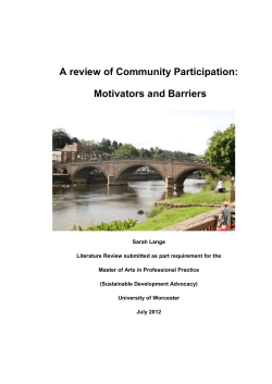 A Literature Review of Community Participation