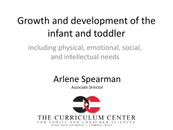 Infant and Toddler Development