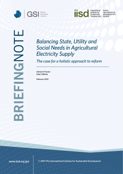 Balancing State, Utility and Social Needs in Agricultural Electricity