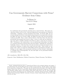 Can Governments Harvest Connections with Firms? Evidence from