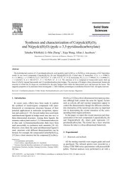 2 and Ni(pydc) - University of Houston