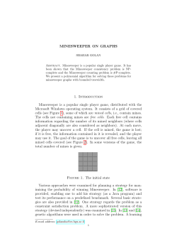 MINESWEEPER ON GRAPHS 1. Introduction Minesweeper is a