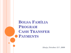 Bolsa Família Program Cash Transfer Payments