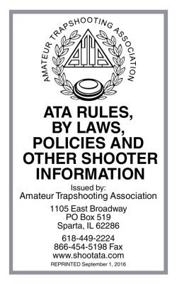 ata rules, by laws, policies and other shooter information