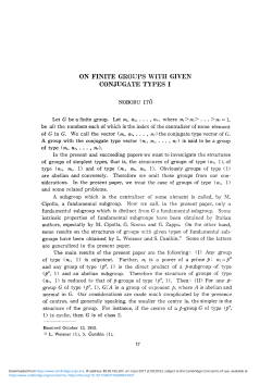 on finite groups with given conjugate types i