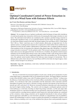 Optimal Coordinated Control of Power Extraction in