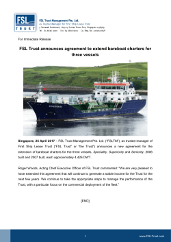 FSL Trust announces agreement to extend bareboat charters for