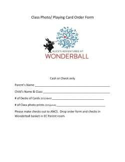 Class Photo/ Playing Card Order Form
