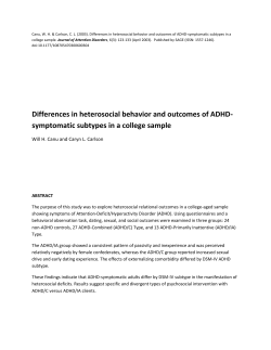 symptomatic subtypes in a college sample