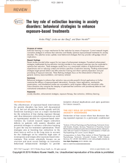 The key role of extinction learning in anxiety disorders: Behavioral