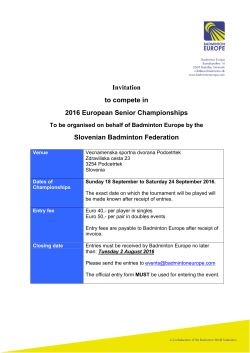 Invitation - Badminton Europe