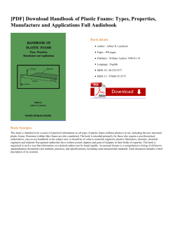 Handbook of Plastic Foams: Types