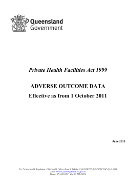 Adverse Outcome Data - Private Health