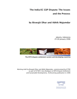The India-EC GSP Dispute - International Centre for Trade and