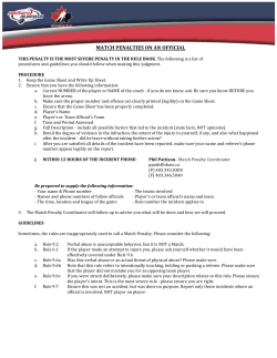 Match Penalty on Official Form
