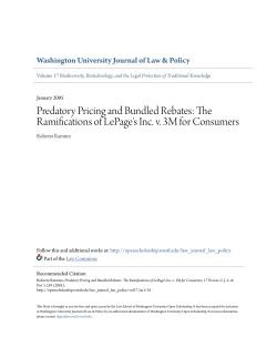 Predatory Pricing and Bundled Rebates