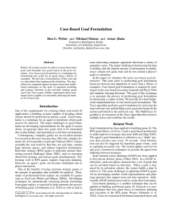 Case-Based Goal Formulation - Games and Playable Media @ UCSC