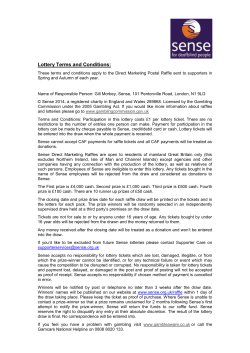 Lottery Terms and Conditions: These terms and conditions apply to t