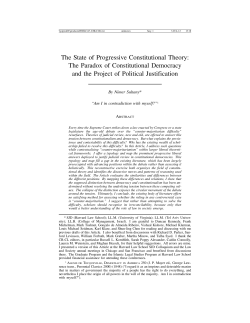 The State of Progressive Constitutional Theory
