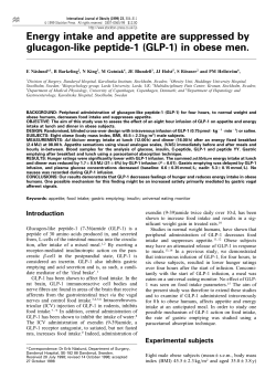 Energy intake and appetite are suppressed by glucagon