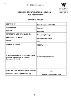 Job Description Temlpate 2012 - Wrexham County Borough Council
