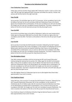 Directions to the Cheltenham Park Hotel