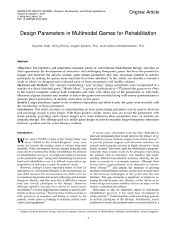 Design Parameters in Multimodal Games for Rehabilitation