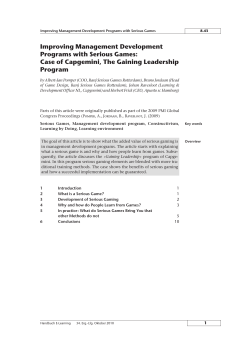 Improving Management Development Programs with Serious Games