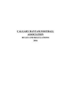 Calgary Bantam Football Rules