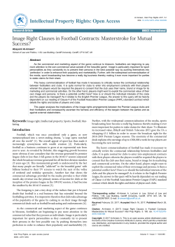 Image Right Clauses in Football Contracts