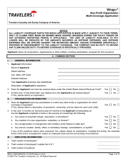 Non-Profit Organization Multi-Coverage Application