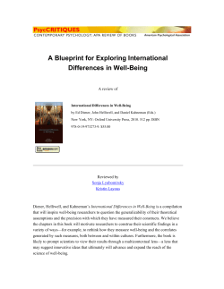 A Blueprint for Exploring International Differences in Well